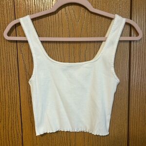 White crop tank top